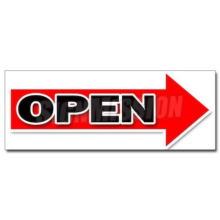 GIANT RIGHT OPEN ARROW DECAL Sticker Turn Here Sale Follow Directions